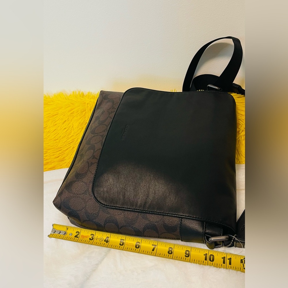 Coach Two-Tone Black and Brown Messenger Bag - Picture 12 of 14